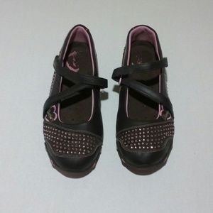 Skechers Brown Pink Kids Shoes Sz 4